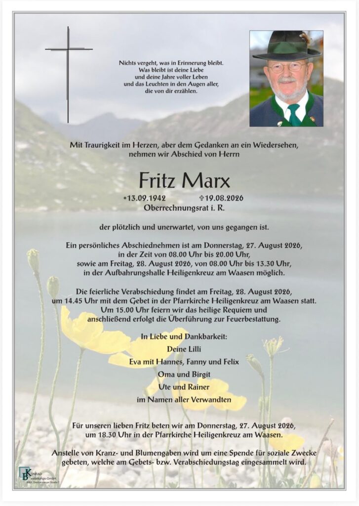 Abschied von unserem Landesvorsitzenden Fritz Marx